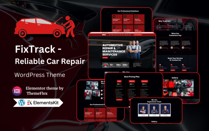 FixTrack - Güvenilir Araba Tamiri WordPress Teması