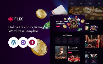 Flix - Çevrimiçi Casino ve Bahis Elementor Teması