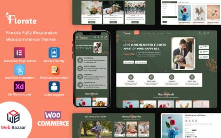 Florate - Çiçekçi WooCommerce Mobil Uyumlu Teması