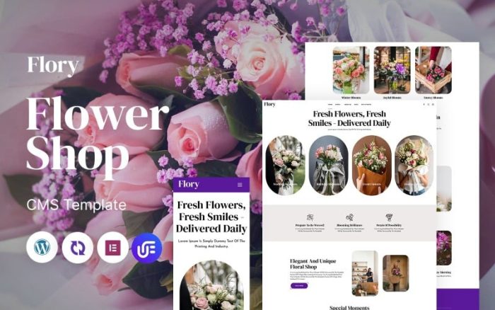 Flory- Çiçek Dükkânı Çok Amaçlı Mobil Uyumlu WordPress Teması