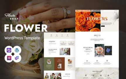 Flower Shop - Şık Çiçekçi, Düğün Çiçekleri ve Dekorasyon WordPress Elementor Teması