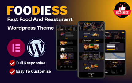 Foodiess Fast Food Ve Resturant Tam Mobil Uyumlu Wordpress Teması
