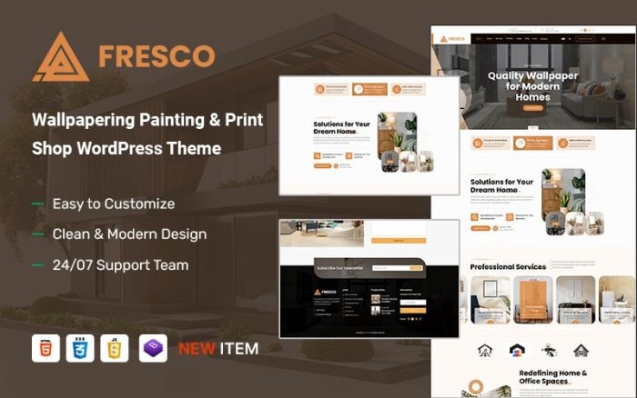 Fresco – Duvar Kağıdı Boyama ve Baskı Dükkanı WordPress Teması