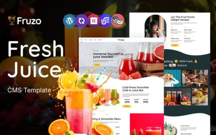 Fruzo - Taze Meyve Suyu Mağazası Çok Amaçlı Mobil Uyumlu WordPress Teması