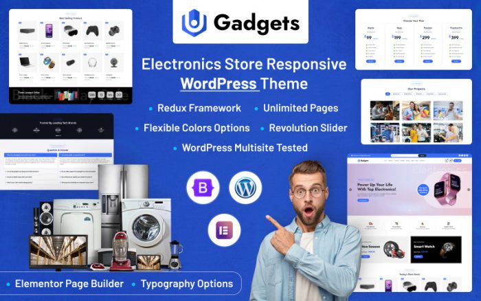 Gadgets - Elektronik Mağazası Mobil Uyumlu WordPress Teması