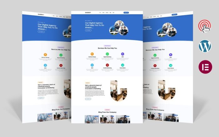 gAgency - Yaratıcı Ajans Elementor WordPress Teması