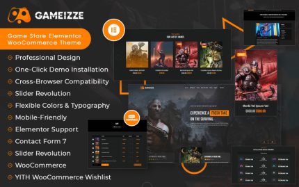 Gameizze - Oyun Mağazası Elementor WooCommerce Teması