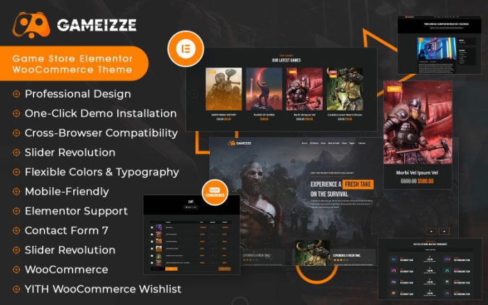 Gameizze - Oyun Mağazası Elementor WooCommerce Teması