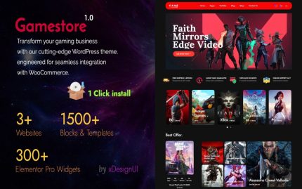 Gamestore - Oyun Mağazası Modern WooCommerce E-Ticaret Teması