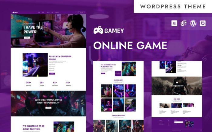 Gamey - Çevrimiçi Oyun Topluluğu WordPress Elementor Teması