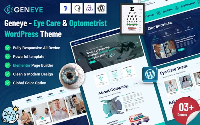 Geneye - Göz Bakımı ve Optometrist WordPress Teması
