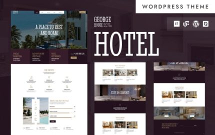 George House - Otel ve Tatil Köyü Rezervasyonu WordPress Elementor Teması
