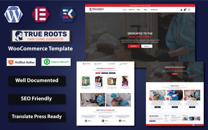 Gerçek Kökler - Saç Kliniği Woocommerce Elementor Teması