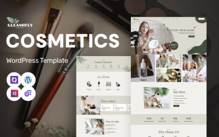 Gleamifly - Güzellik ve Kozmetik Mağazası WordPress Elementor Teması