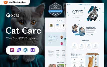 Go Cat - Evcil Hayvan Bakımı ve Bakımı WordPress Elementor Teması