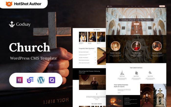 Godsay - Din ve Kilise WordPress Elementor Teması