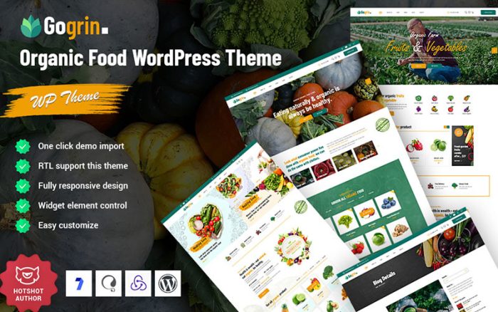 Gogrin - Mobil Uyumlu Organik Gıda WordPress Teması