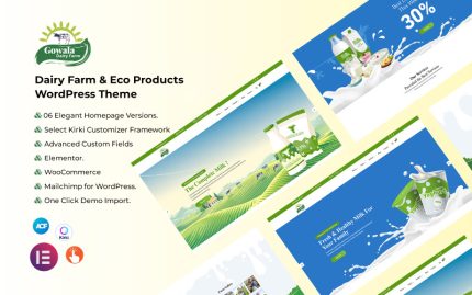 Gowala – Süt Çiftliği ve Eko Ürünler WordPress Teması