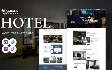 Grand Hotel - Şık Otel ve Tatil Köyü WordPress Elementor Teması