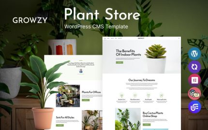 Growzy - Kaktüs Bitkisi Dükkanı WordPress Teması