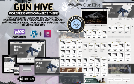 Gun Hive - Silah Mağazaları ve Atış Kulüpleri WooCommerce Elementor Teması