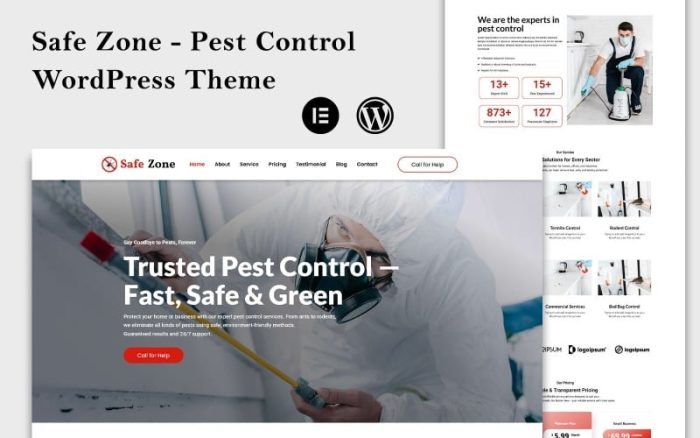 Güvenli Bölge - Haşere Kontrolü WordPress Teması