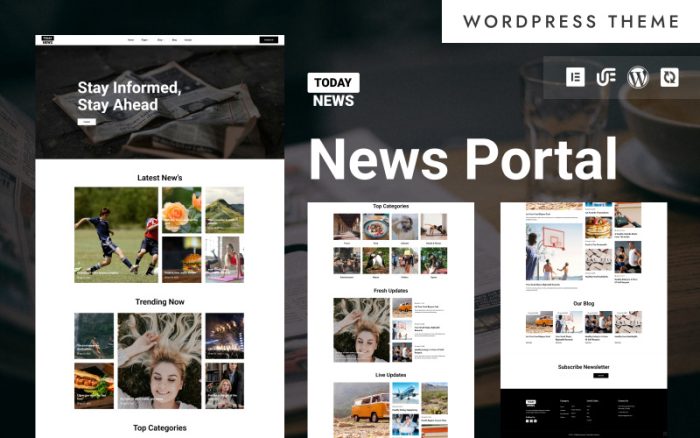 HaberPortal - Modern Haber Portalı ve Dergi WordPress Elementor Teması