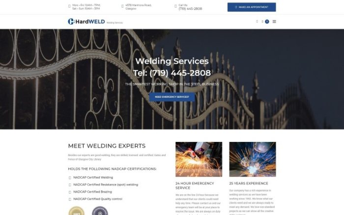 HardWeld - Mobil Uyumlu Kaynak Hizmeti WordPress Teması