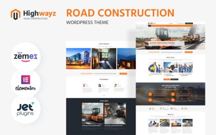 Highwayz - Yol İnşaatı WordPress Elementor Teması