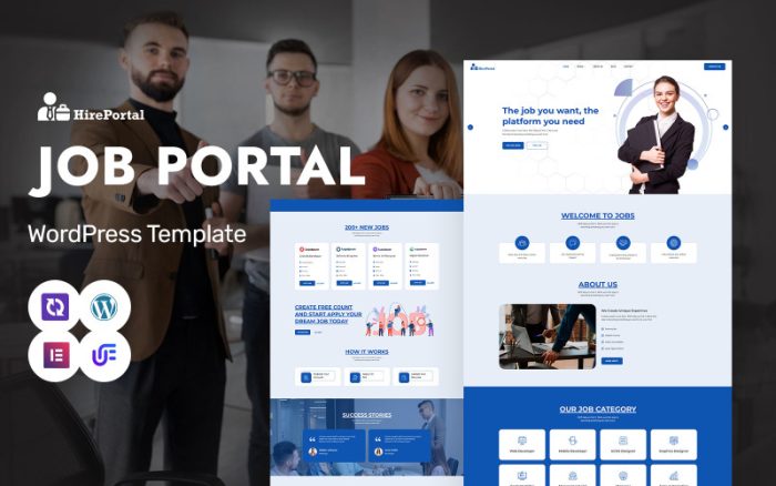 Hire Portal - Profesyonel İş Portalı, İş Panosu ve İstihdam Hizmetleri WordPress Elementor Teması