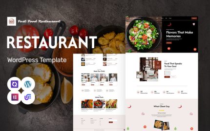 Hızlı Yemek Restoranı - Şık Restoran ve Kafe WordPress Elementor Teması