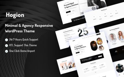 Hogion Minimal ve Mobil Uyumlu Ajans WordPress Teması