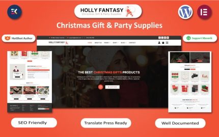 Holly Fantasy - Noel Hediyeleri ve Yeni Yıl Partisi Malzemeleri WordPress Elementor Teması