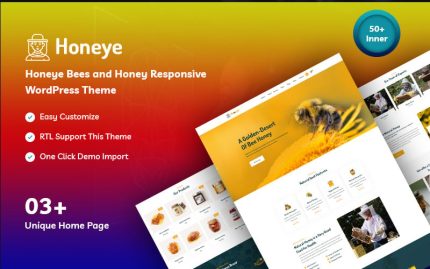 Honeye - Mobil Uyumlu Arılar ve Bal WordPress Teması