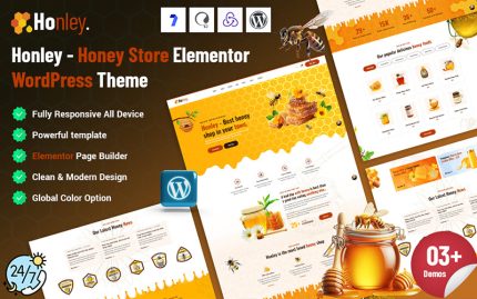 Honley - Bal Mağazası Elementor WordPress Teması