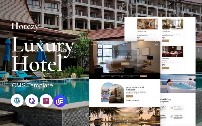 Hotezy - Lüks Otel ve Tatil Köyü Çok Amaçlı Mobil Uyumlu WordPress Teması