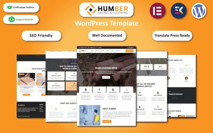 Humber - Asfaltlama, İnşaat ve Döşeme WordPress Teması
