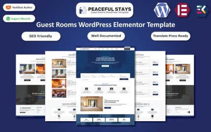 Huzurlu Konaklamalar - Misafir Odaları, Otel ve Tatil Köyü WordPress Elementor Teması
