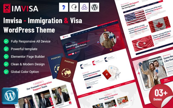 Imvisa - Göçmenlik ve Vize WordPress Teması