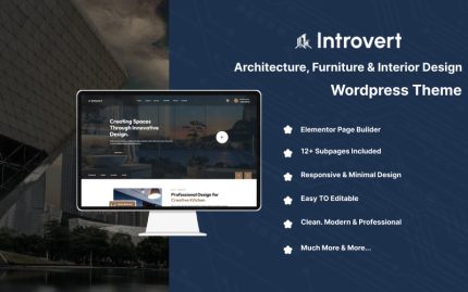 Introvert - Mimarlık, Mobilya ve İç Tasarım WordPress Teması
