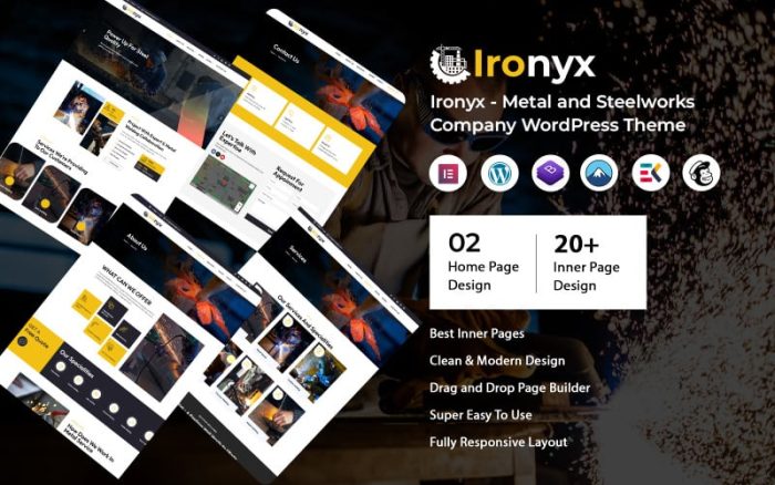Ironyx - Metal ve Çelik Fabrikası Şirketi WordPress Teması