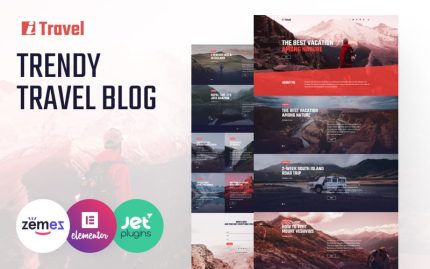 ITravel - Elementor oluşturucu WordPress Teması için Trendy Travel Blog Web Sitesi Teması