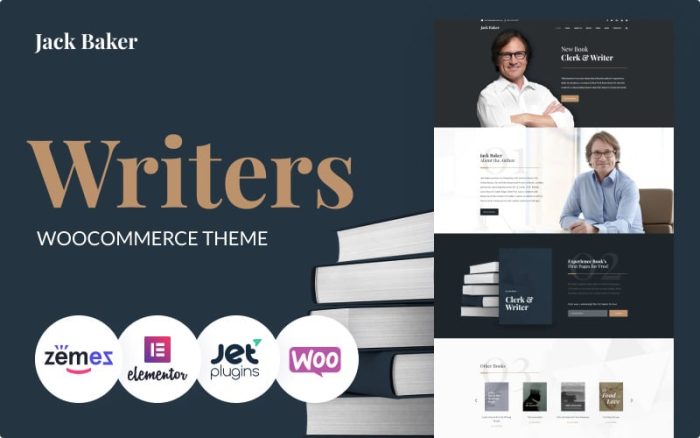 Jack Baker - Mobil Uyumlu Yazar WordPress Teması