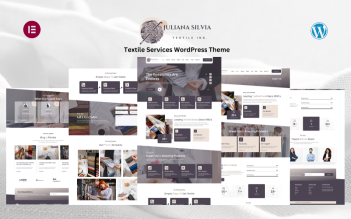 Juliana Textile - Tekstil Endüstrisi ve Giyim Hizmetleri WordPress Teması