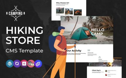 Kamp - yürüyüş, kamp ve macera WordPress Elementor CMS Teması