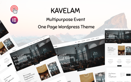 Kavelam - Çok Amaçlı Etkinlik Yönetimi Tek Sayfa WordPress Teması