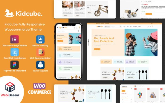 KidCube - Bebek ve Çocuk Giyim ile Oyuncaklar WordPress Teması