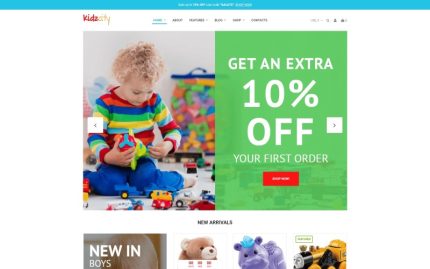 Kidz City - Çocuk Mağazası Elementor WooCommerce Teması