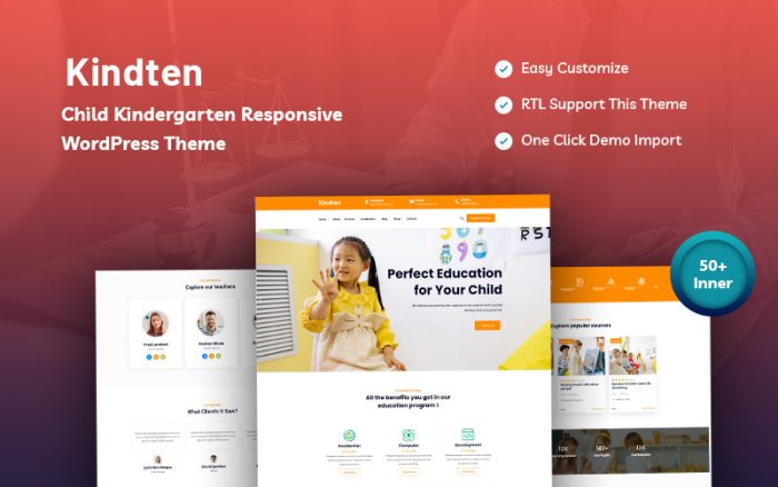 Kindten - Mobil Uyumlu Çocuk Anaokulu WordPress Teması