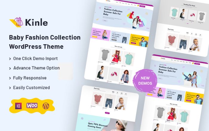 Kinle - Bebek Moda Koleksiyonu WordPress Teması